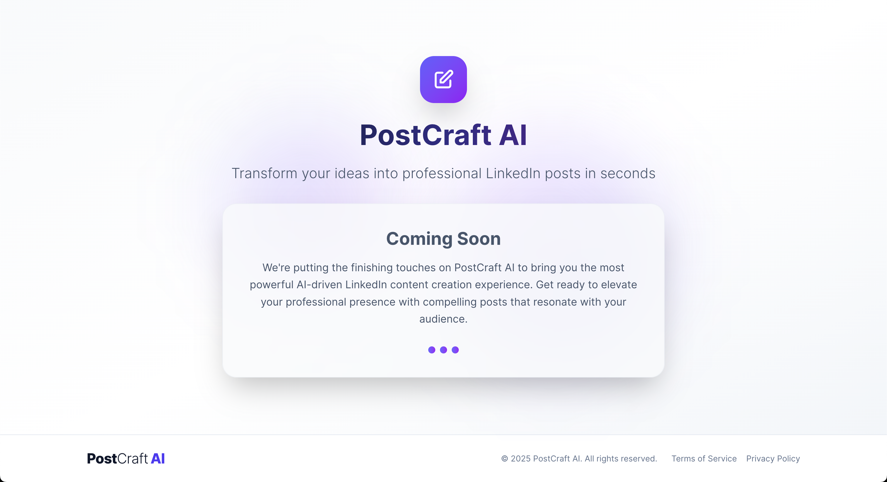 PostCraft AI Coming Soon Preview